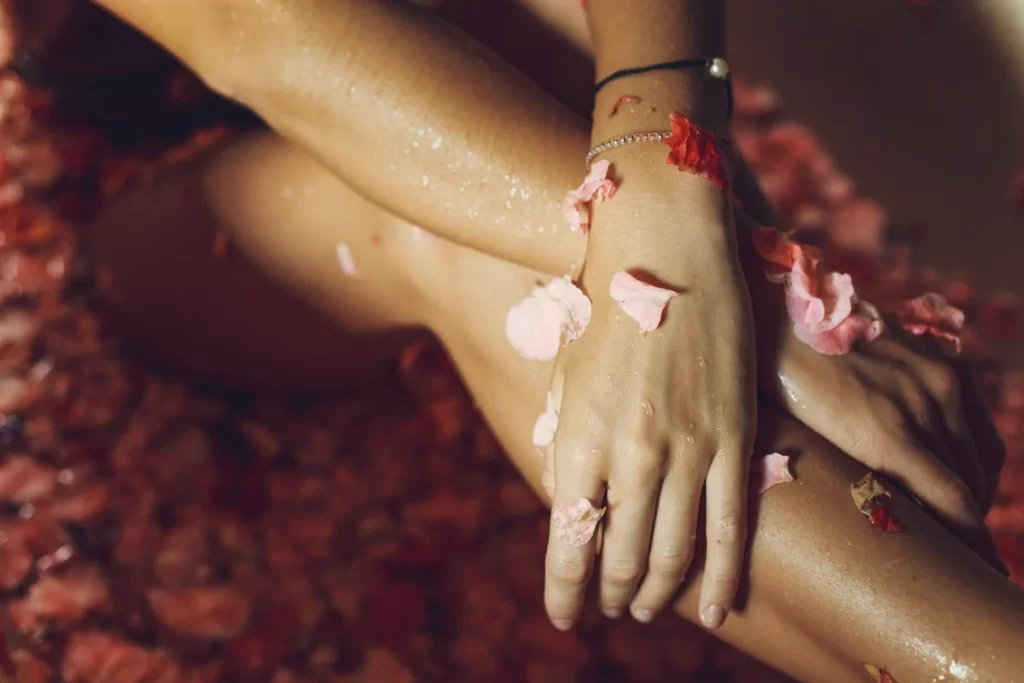Love ritual bath with spiritual herbs